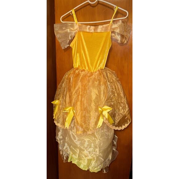NNJXD Halloween Girl Gold PRINCESS DRESS Party Costume Fancy Dress 150 Size 12 - Picture 1 of 9